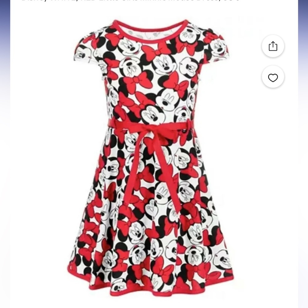 Macy's Minnie Mouse Girls Dress - Red and White